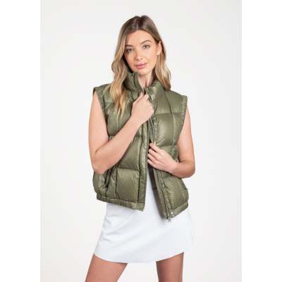 Rose Synth Down Vest - Ivy